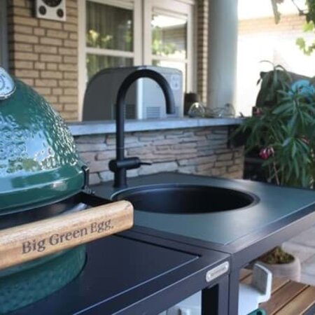 Big Green Egg DEKTON FEROE groen incl spoelbak en kraan