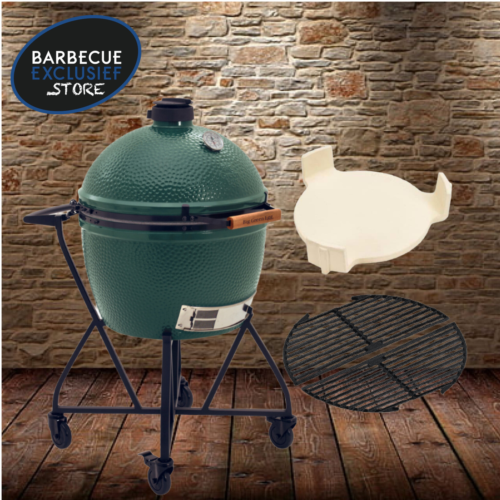 Big Green Egg Big Green Egg XL, + Nest incl. Integgrated handler, Conveggtor en gietijzeren rooster (Starterset)