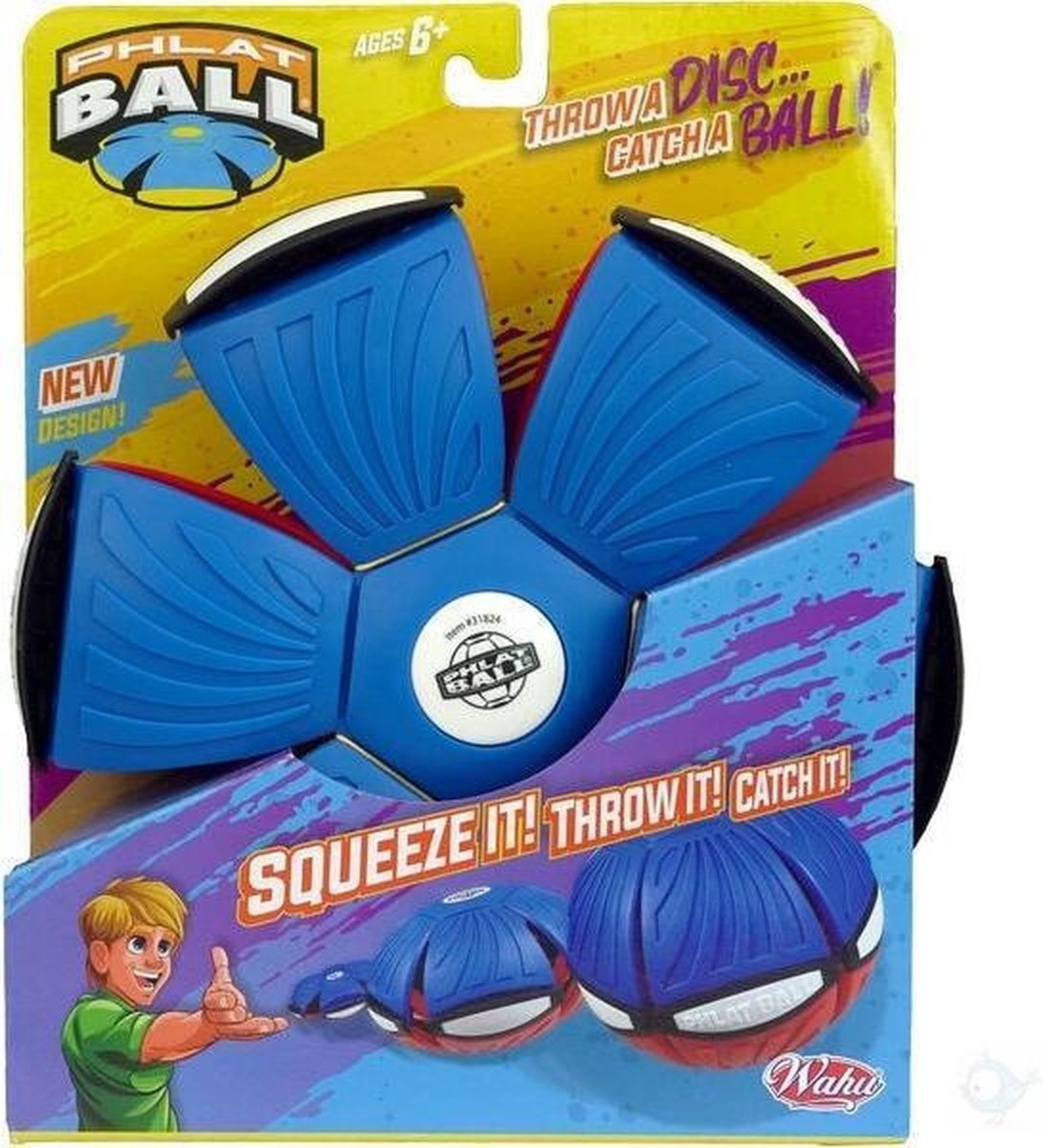 Phlat Ball Duo color - gooi een frisbee en vang een bal - rood/ blauw 23cm