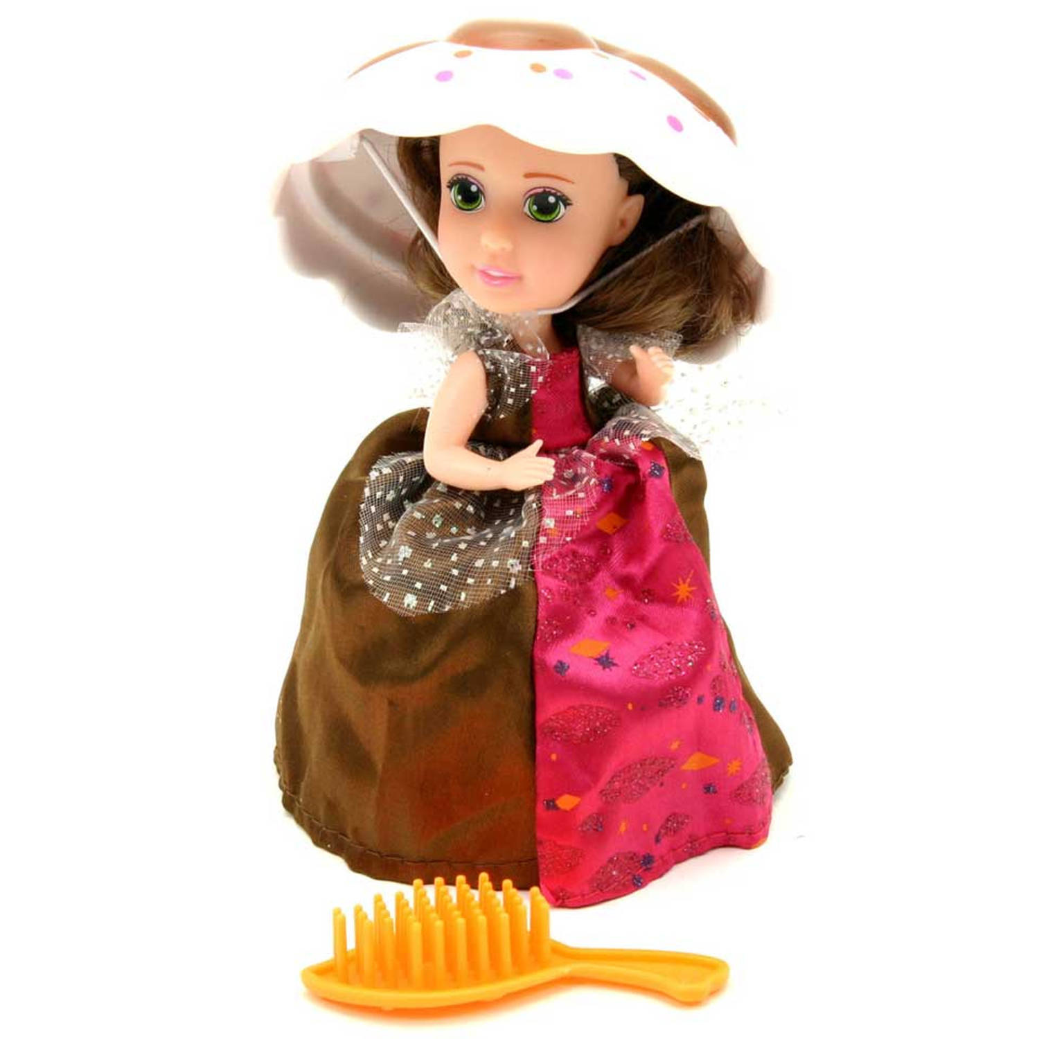 Cupcake Surprise Doll - Verander je cupcake in een heerlijk geurend Prinsessen Pop! Bruin/ Wit