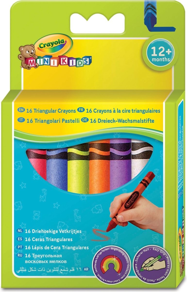 Crayola Mini Kids - 16 Driehoekige waskrijtjes  - Verpakkingsschade