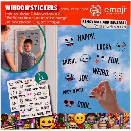 bovenste karakter deugd emoji window stickers - www.jouwoutlet.nl