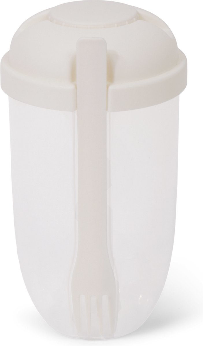 SENZA Salade Shaker Wit incl. dressing cup en vork