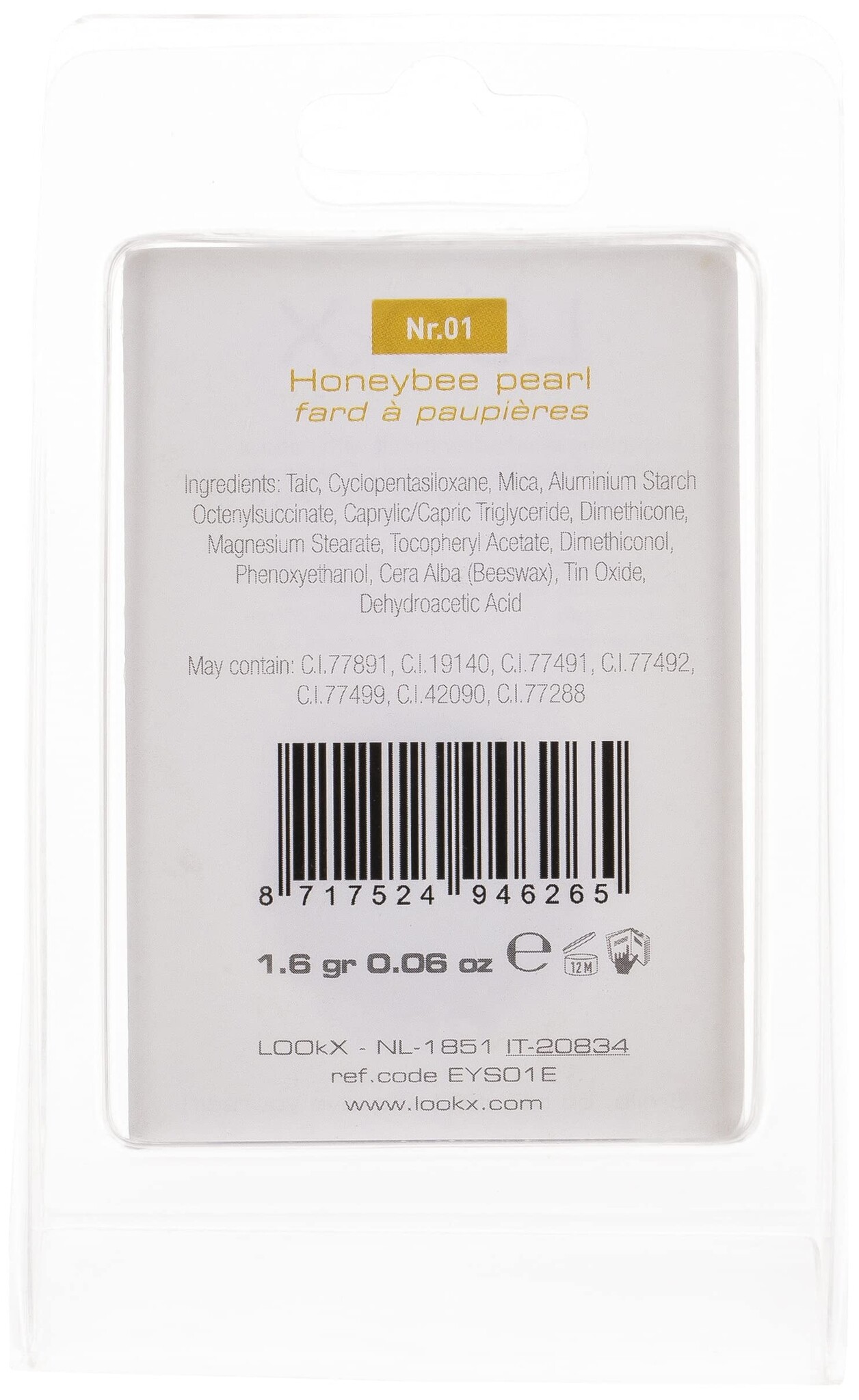LOOkX Eyeshadow Nr.01 Honeybee Pearl