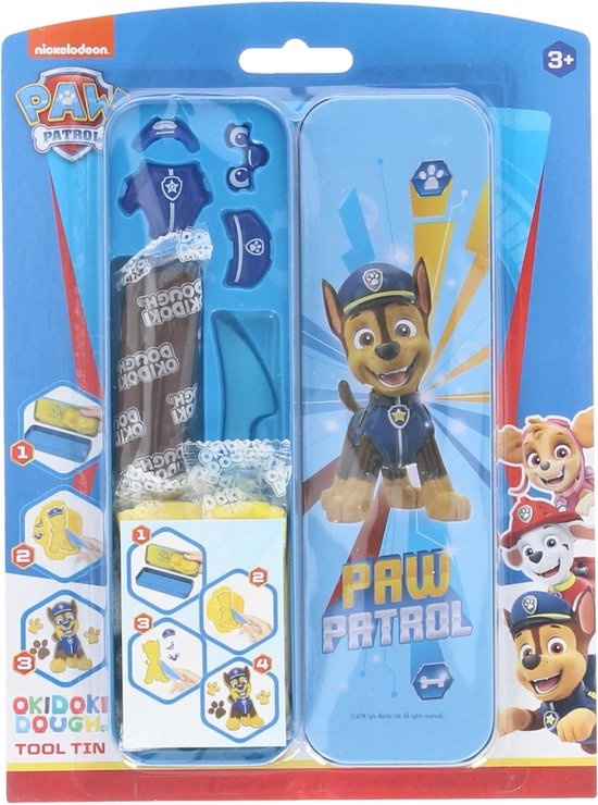 Paw Patrol Chase Okidoki Klei in 3D Tin Bakje