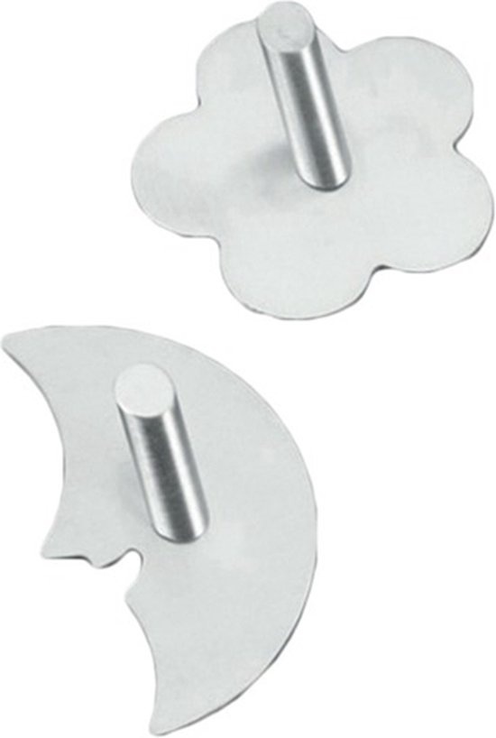 Metaltex kleefhaak RVS bloem of maan