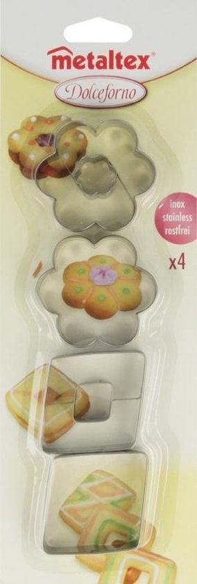 Metaltex set van 4 koekjes vormen