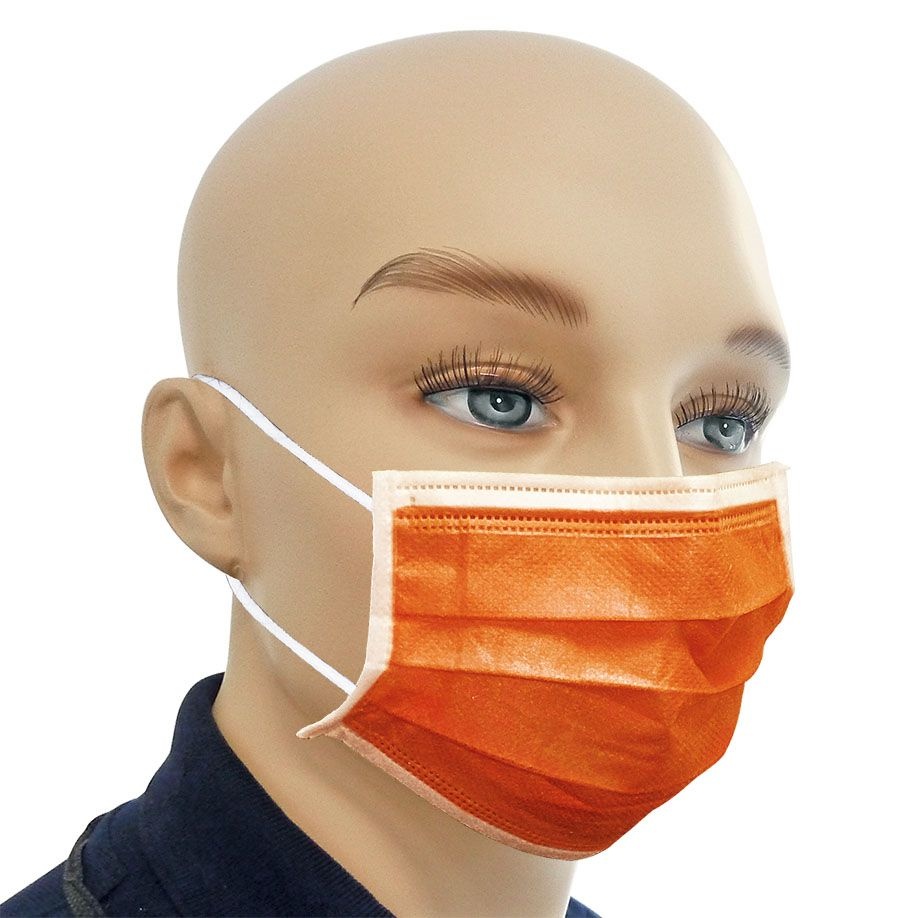 Ampri Med Comfort 3-laags mondkapje type IIR oranje 50 stuks THT 2024-11
