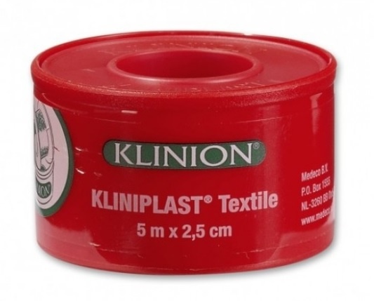Klinion Kliniplast Textile 5m x 2,5cm 1 Stuk THT 2024-11