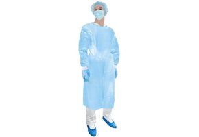 Evercare beschermschort met mouwen blauw maat L 110x140cm