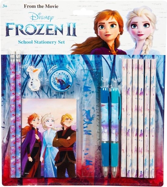 Disney Frozen II - Frozen 2 - School Stationary Set - schrijfset - 2 pennen - 8 potloden - notitieboekje liniaal, puntenslijper