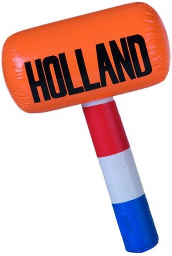Nederlands Opblaasbare Hamer Oranje/rood/wit/blauw 60 Cm