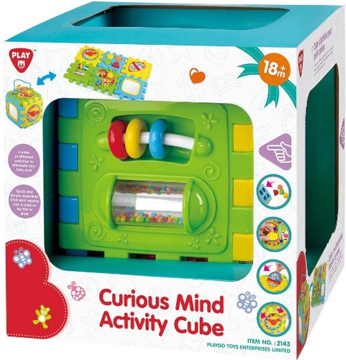 Playgo nieuwsgierige activiteiten kubus - Jonotoys 2143