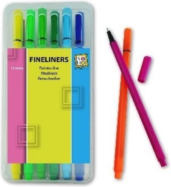 Soho Fineliner Set 13cm 12 Stuks