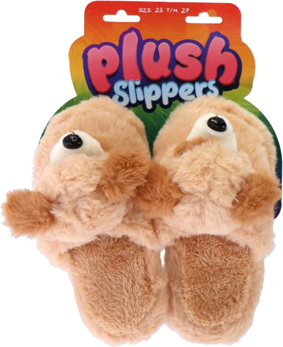 Toi-Toys Pluche Kinderpantoffels Hond Maat 25-27 Beige