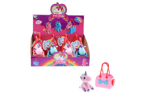 Pluche eenhoorn in tasje - 1 stuk assorti uitgeleverd