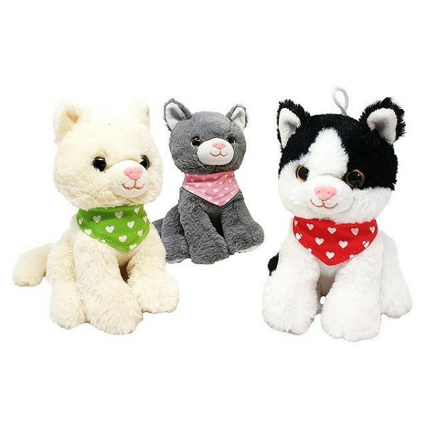 Jono Toys knuffel poes +/- 25cm - 1 stuk assorti uitgeleverd