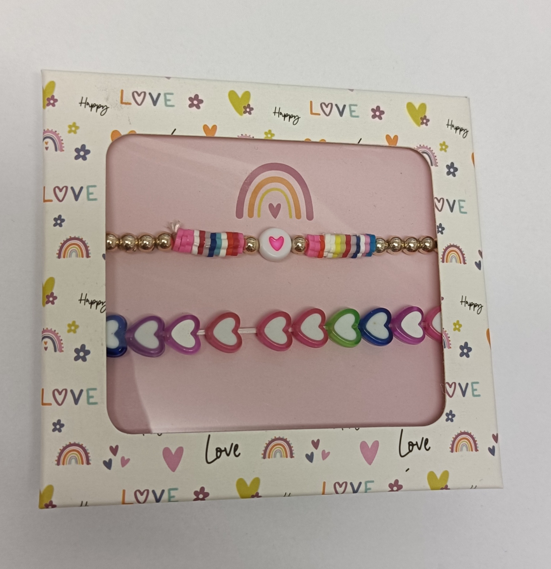 Best Friends Forever 2/delige armbanden set - Hartjes