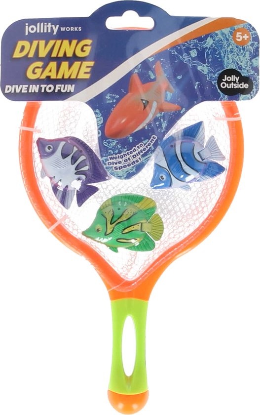 Jolly Outside - Opduik Visjes - 3 stuks - Schepnet - Duiken - Opduiken - Visjes - Kleuren - Zinken - Bodemvisjes - Duikspel