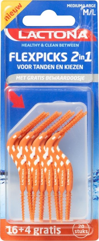 Lactona Ragers Flexpicks 2in1 M/L - Tandenstoker - 20 stuks