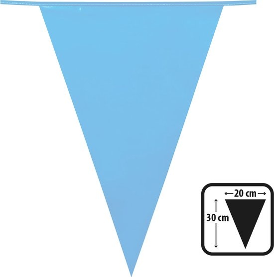 Boland - PE vlaggenlijn babyblauw Blauw - Geen thema - Babyshower - Feestversiering