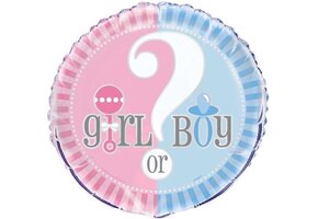 Haza Original Folieballon Babyshower 46 Cm Blauw/roze