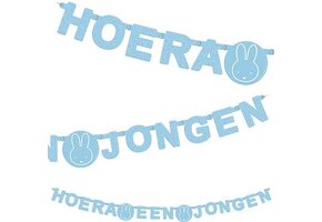 Letterslinger Nijntje blauw hoera een jongen