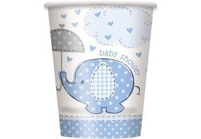 8 Olifanten Baby Party Paper Cup Azure 266ml
