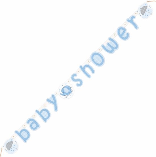 Haza Original Baby Shower Banner Olifant Blauw 160 Cm
