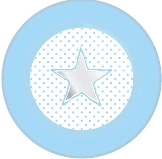 Blauwe Bordjes met Ster 8 stuks