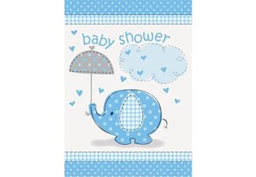 Uitnodigingen Baby shower blauwe olifant