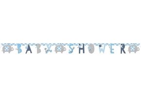 Geboorte Letterslinger Baby Shower Blauw 1,65m
