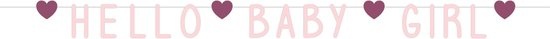 Jep-Party 'Hello Baby Girl' Roze 100 cm Letter Slinger 437906