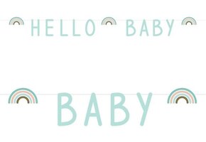 Jep-Party 'Hello Baby' Regenboog Mint 250 cm Letter Slinger 438006