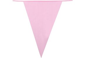 Boland - PE vlaggenlijn lichtroze Roze - Geen thema - Babyshower - Feestversiering
