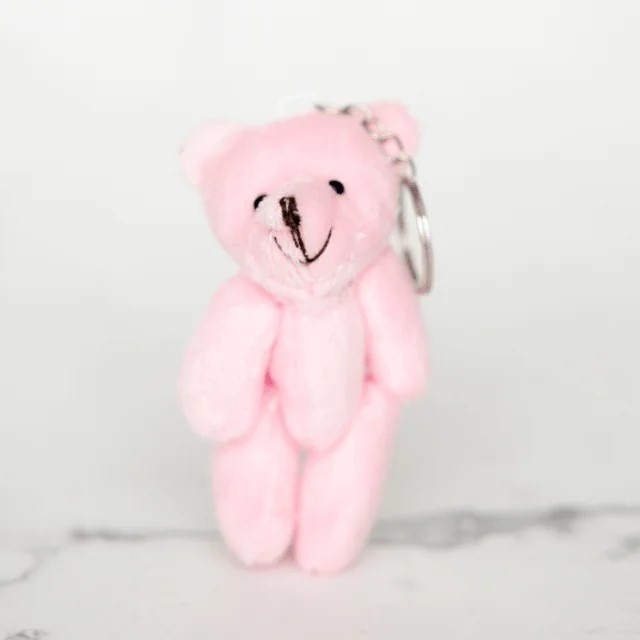Sleutelhanger Knuffelbeertje 9cm Roze