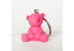 Sleutelhanger Beertje Stippel Fuchsia 4 x 4,5 cm