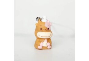 Mini Sleutelhanger/ Smartphone hanger Koe Roze