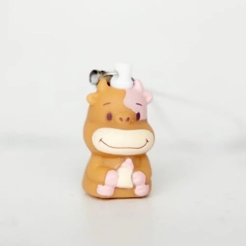 Mini Sleutelhanger/ Smartphone hanger Koe Roze