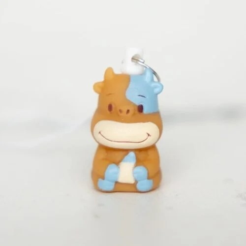 Mini Sleutelhanger/ Smartphone hanger Koe Blauw