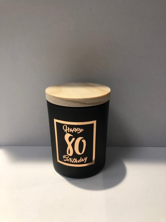 Paper Dreams Geurkaars klein rosé/black - 80 jaar