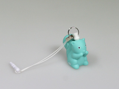 Mini sleutelhanger/ telefoonhanger Eekhoorn fel blauw