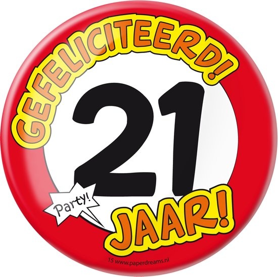 Paperdreams - Button XL - 21 Jaar