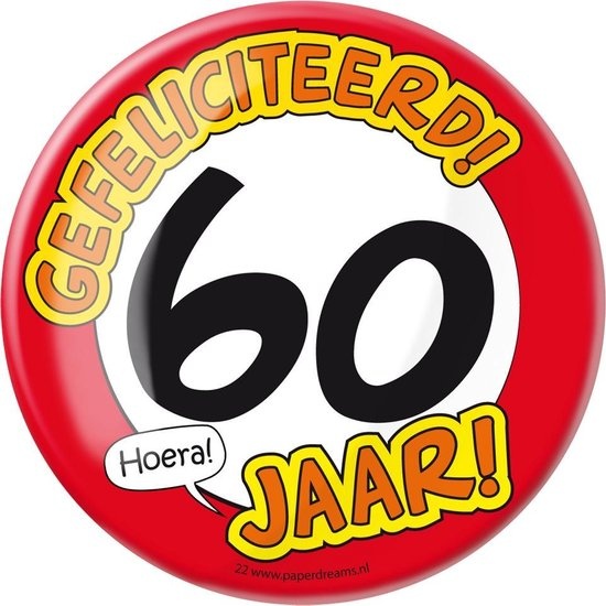 Paperdreams - Button XL - 60 Jaar