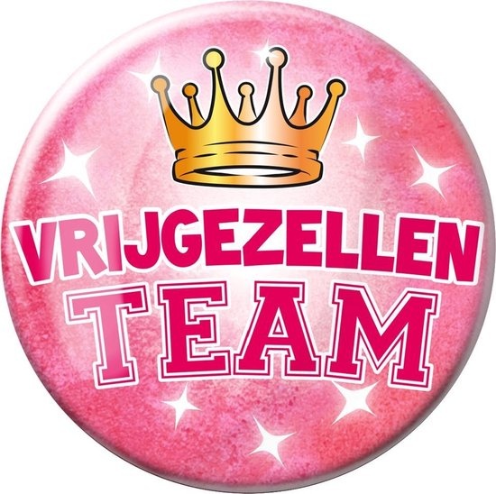 XL roze vrijgezellen team button feest artikelen