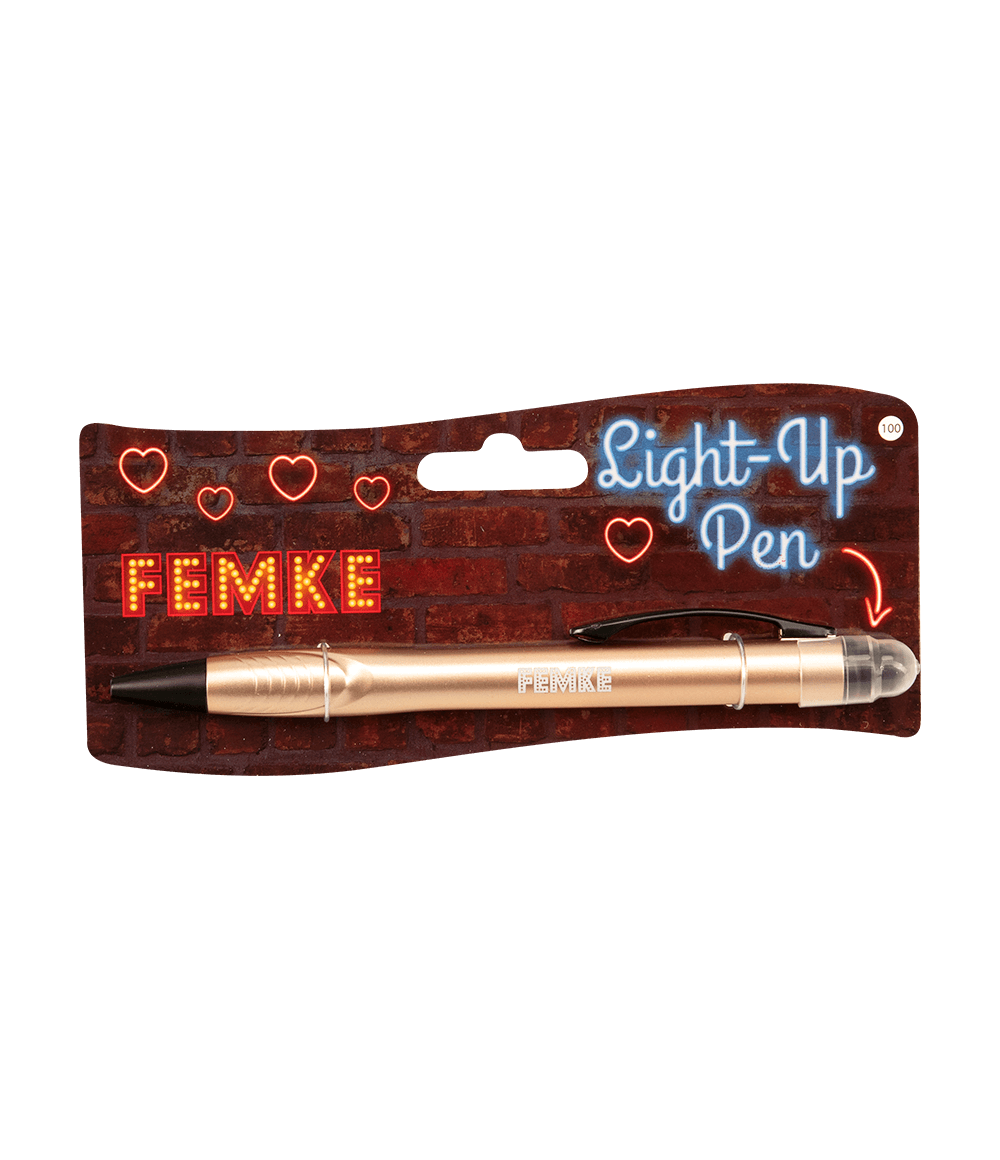 Balpen Light-up Pen Femke goud