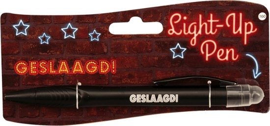 Balpen Light-Up pen Geslaagd! zwart