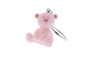 Sleutelhanger Beertje Stippel Licht roze 4 x 4,5 cm