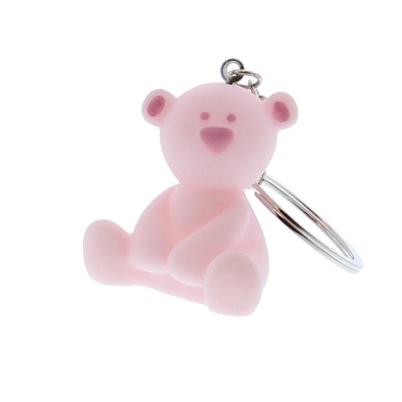 Sleutelhanger Beertje Stippel Licht roze 4 x 4,5 cm