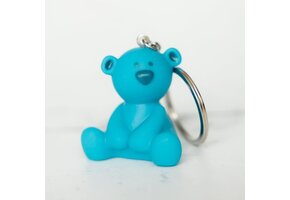 Sleutelhanger Beertje Stippel Fel blauw 4 x 4,5 cm